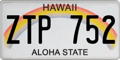 HI license plate ZTP752