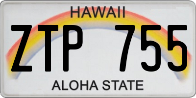 HI license plate ZTP755