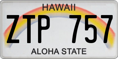 HI license plate ZTP757