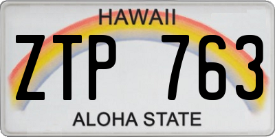 HI license plate ZTP763