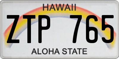 HI license plate ZTP765