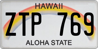 HI license plate ZTP769