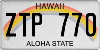 HI license plate ZTP770