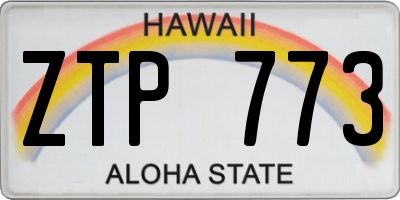 HI license plate ZTP773