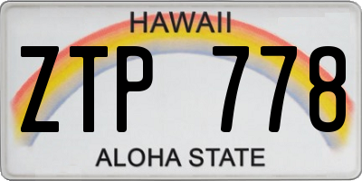 HI license plate ZTP778