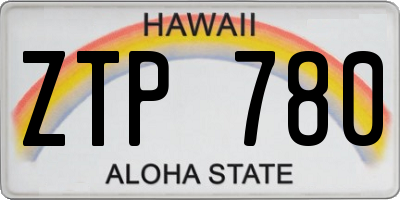 HI license plate ZTP780