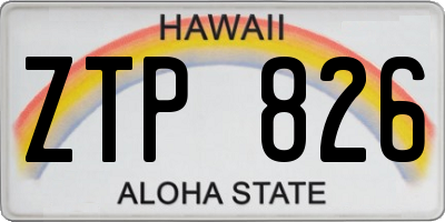 HI license plate ZTP826
