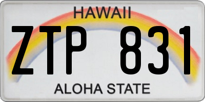 HI license plate ZTP831