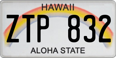 HI license plate ZTP832