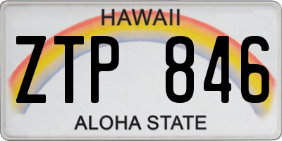 HI license plate ZTP846