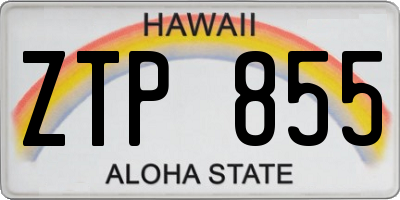 HI license plate ZTP855