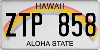 HI license plate ZTP858