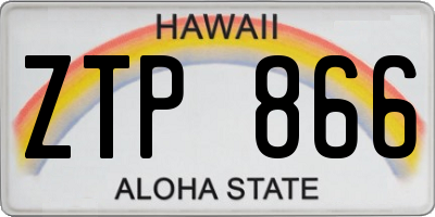 HI license plate ZTP866