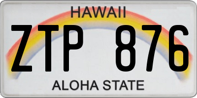 HI license plate ZTP876