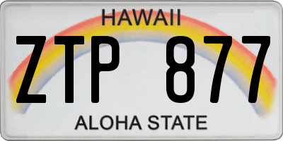 HI license plate ZTP877