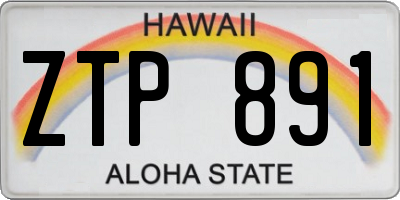 HI license plate ZTP891