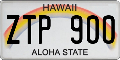 HI license plate ZTP900