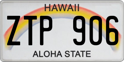 HI license plate ZTP906