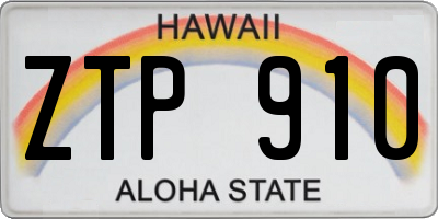 HI license plate ZTP910