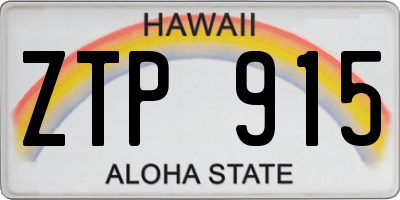 HI license plate ZTP915