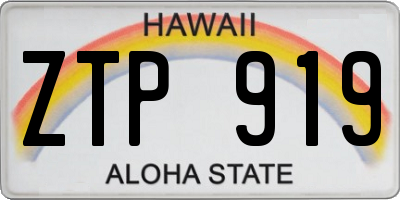 HI license plate ZTP919