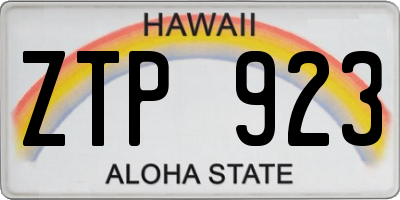 HI license plate ZTP923