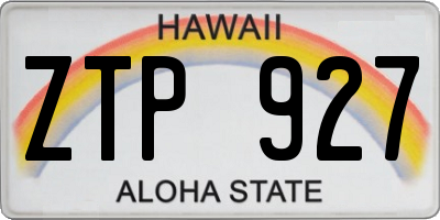 HI license plate ZTP927