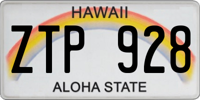 HI license plate ZTP928