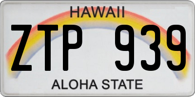 HI license plate ZTP939