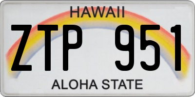 HI license plate ZTP951
