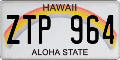 HI license plate ZTP964