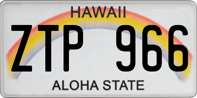 HI license plate ZTP966
