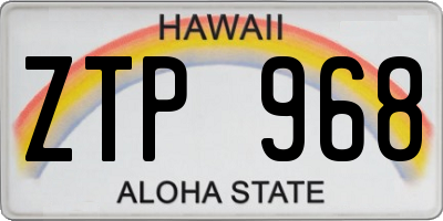 HI license plate ZTP968