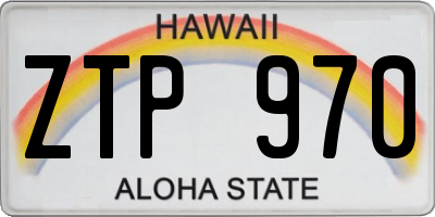 HI license plate ZTP970
