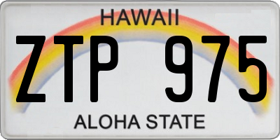 HI license plate ZTP975