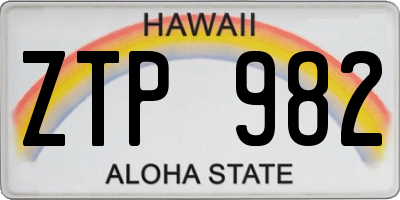 HI license plate ZTP982