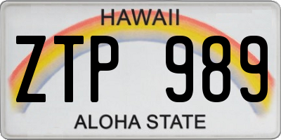 HI license plate ZTP989
