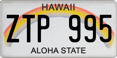 HI license plate ZTP995
