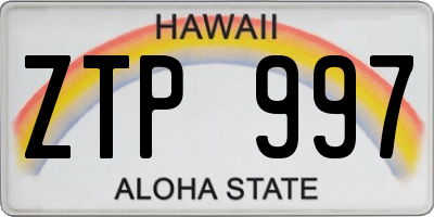 HI license plate ZTP997
