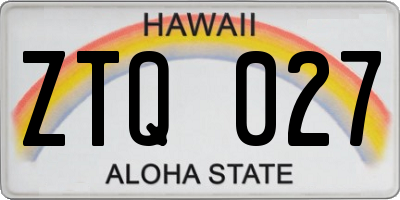 HI license plate ZTQ027