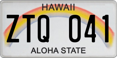 HI license plate ZTQ041