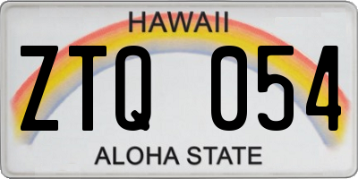 HI license plate ZTQ054