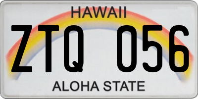 HI license plate ZTQ056
