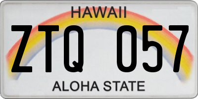 HI license plate ZTQ057