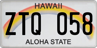 HI license plate ZTQ058