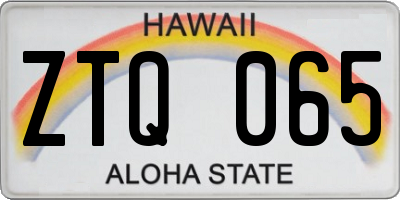 HI license plate ZTQ065