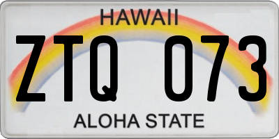 HI license plate ZTQ073