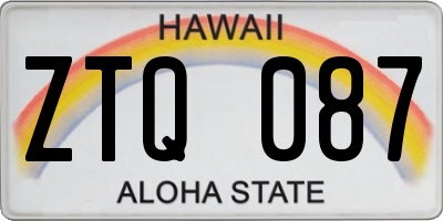 HI license plate ZTQ087
