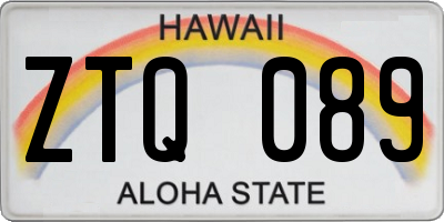 HI license plate ZTQ089