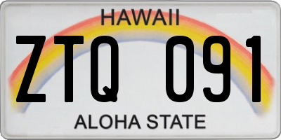 HI license plate ZTQ091